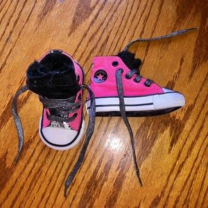 Pink black silver sparkle Converse All Stars
